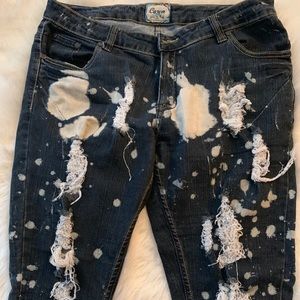 Women’s Bleached ripped denim Jeans Size 13/14
